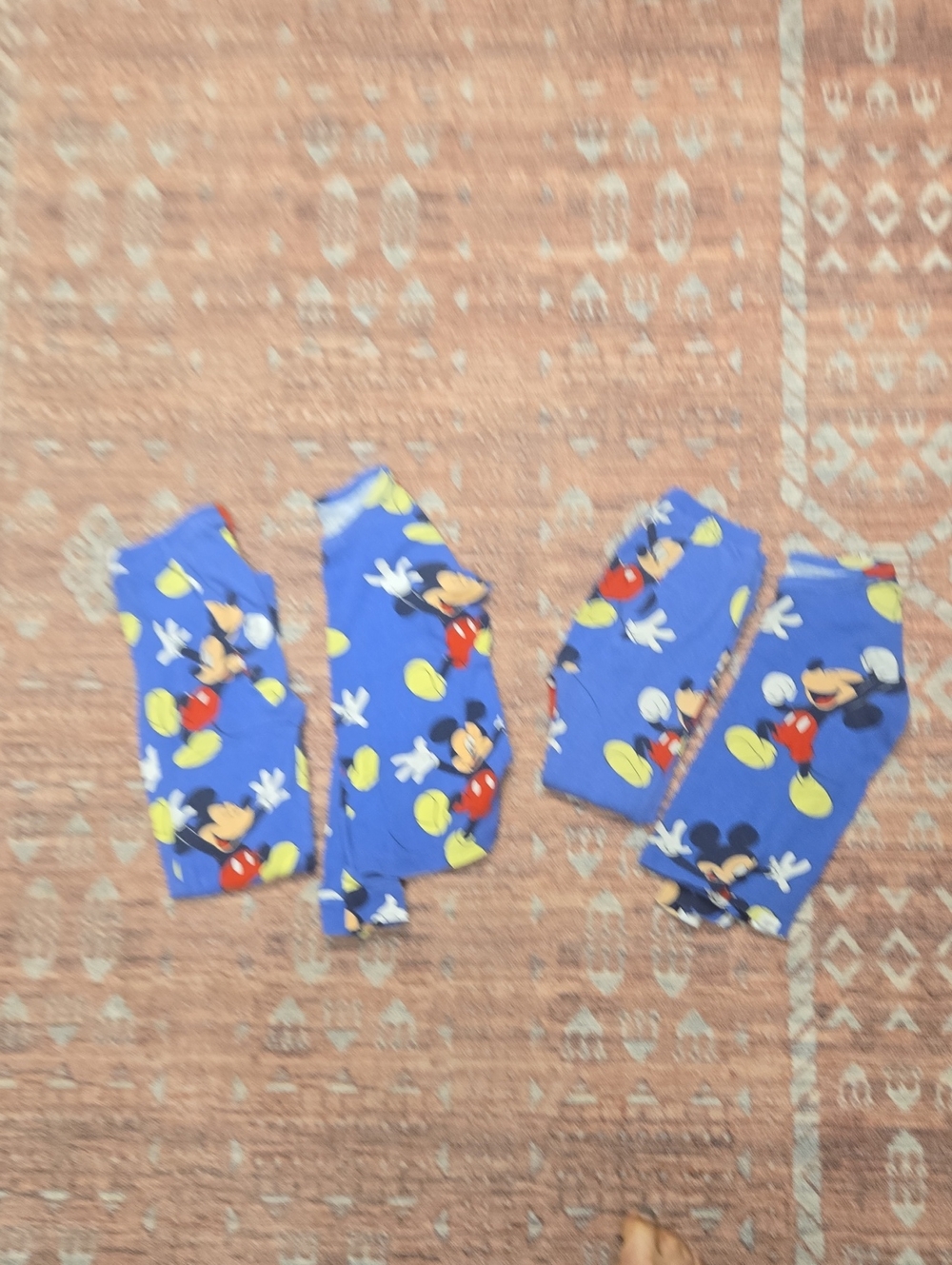 Pair Of Disney Blue Mickey Mouse Pjs Size 4 & 6